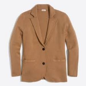 J Crew Camel Merino wool blend Sweater Blazer Petite XXS